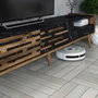 Hanah Home Valensiya Conjunto de Muebles de Salón Nogal, Negro y Mármol